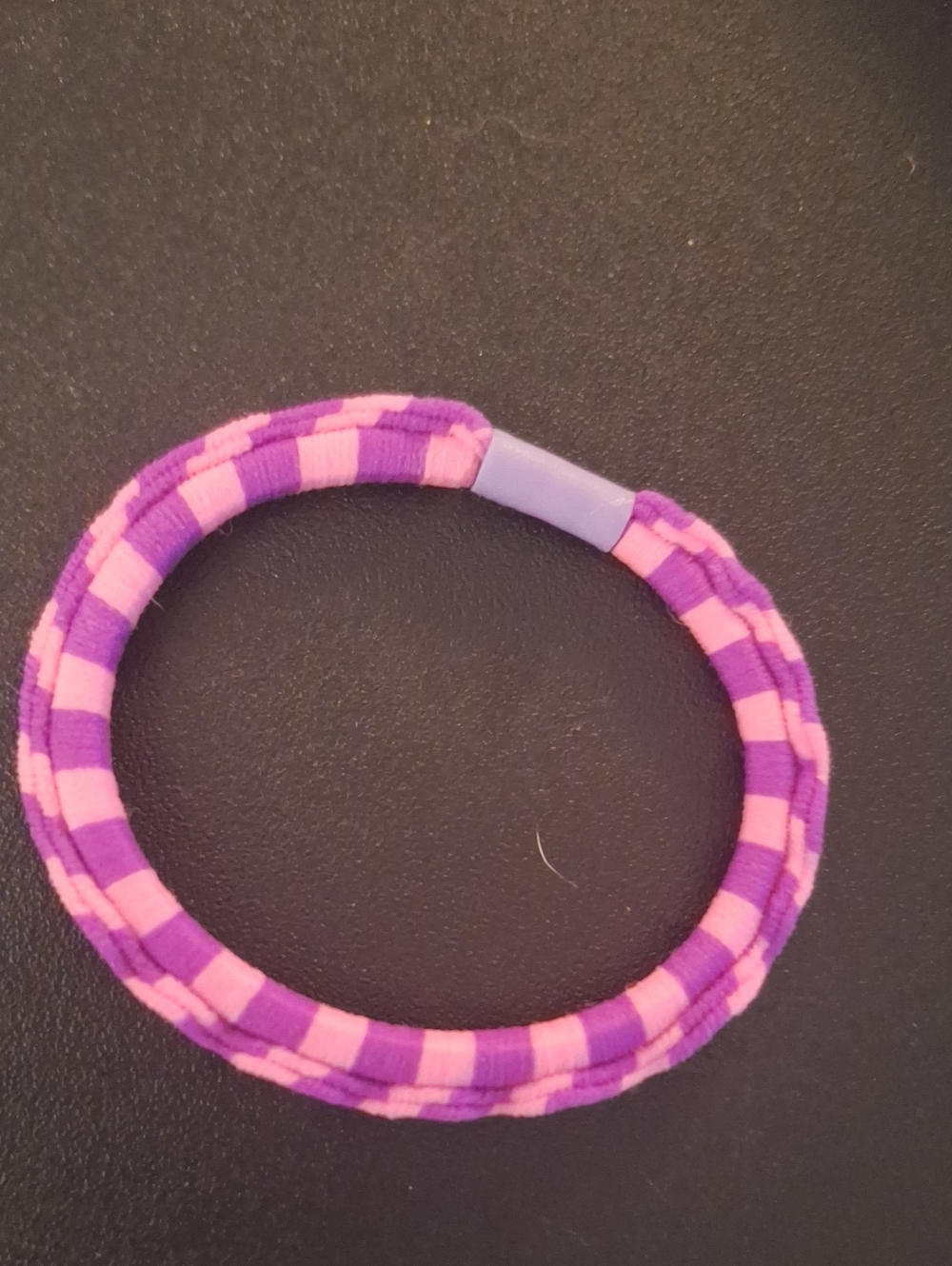 Kids Purple and Pink Striped Hair Tie Bracelet